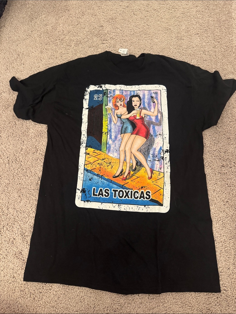 Fruit of the Loom Black 'Las Toxicas' Graphic Tee